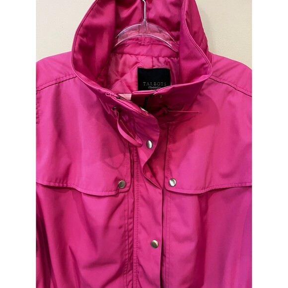 Talbots Plus sz 20 Weather Resistant Cinch Waist Zip Up Barbie Pink Jacket Coat - Picture 5 of 12